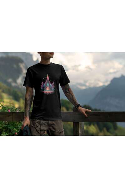 iLovePrints Abstract Cosmic Pyramid Tshirt