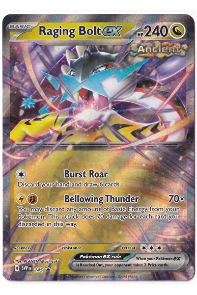 Pokemon Raging Bolt Ex #145 - Promo - Kartı (Mint)