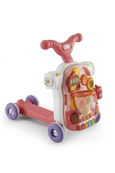 Baby2Go 5 In 1 Multifunction Walker Pembe - Eğitici Bebek Aktivite Masası ve İlk Adım Yürüteç