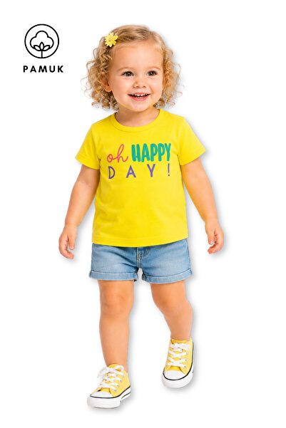 difa kids Baby Girl Letter Printed Casual Short Sleeve Summer T-Shirt