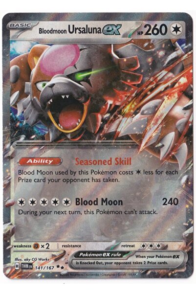 Pokemon Bloodmoon Ursaluna ex #141 - Twilight Masquerade - Kartı (Mint)