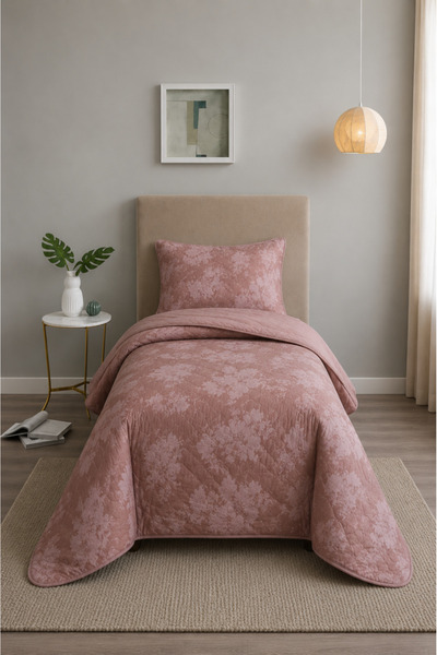 Çeyiz Diyarı Cuvertură de pat unică Lois Jacquard 180x240 cm Dusty Rose