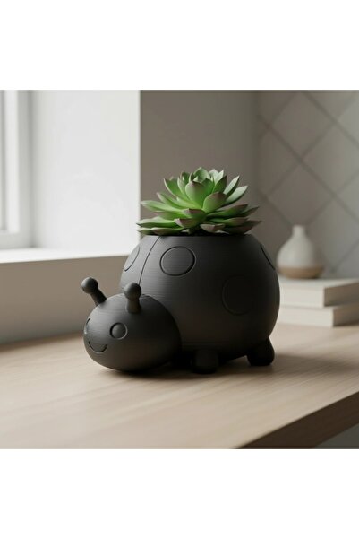 OEM Ghiveci Decorativ Tip Buburuză pentru Plante Mici și Suculente - Negru co...