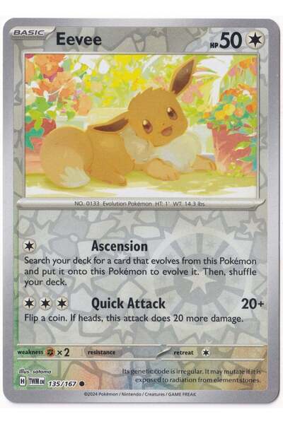 Pokemon Eevee [Reverse Holo] 135/167 - Twilight Masquerade - Kartı (Mint)