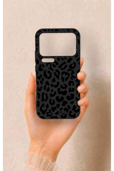 Vip Case Mi 17 Pro Max Uyumlu Siyah Leopar Desenli Silikon Kılıf