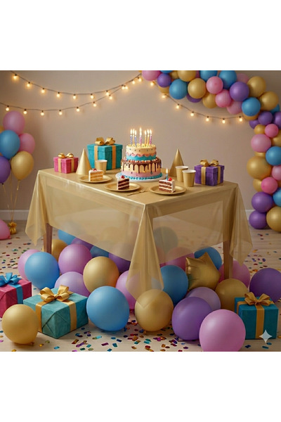 Deniz Party Store 12X180CM AÇIK KARAMEL RENK KULLAN AT PLASTİK MASA ÖRTÜSÜ 1 ...