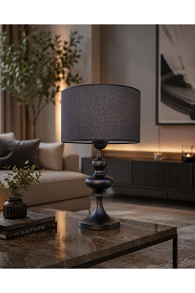 DEDE Shi̇raz Lamp Shade Black Statically Painted with Black Hat Shape