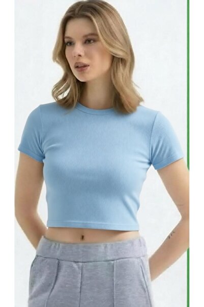 Mercan Kids Women's Crew Neck Short Sleeve Crop Body