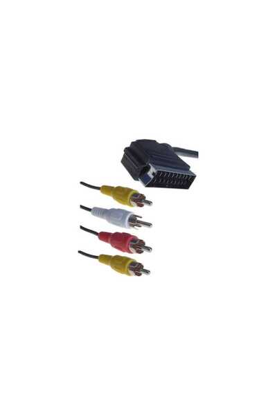 Generic Καλώδιο Scart – 4 RCA, 1.5m, Μαύρο