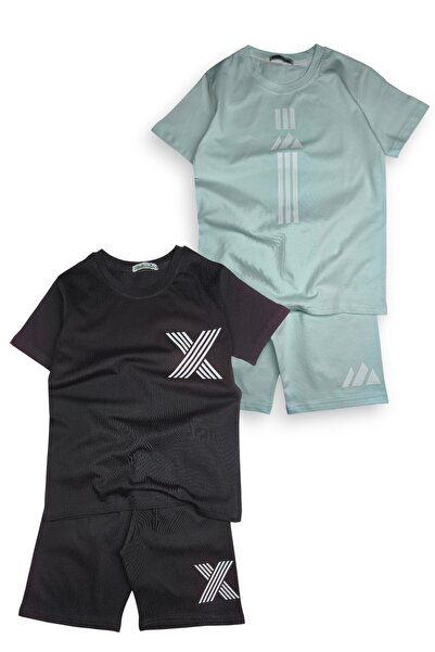 Minik Motion Set of 2 Short Sleeve T-Shirts and Shorts for Children Minikmoti...