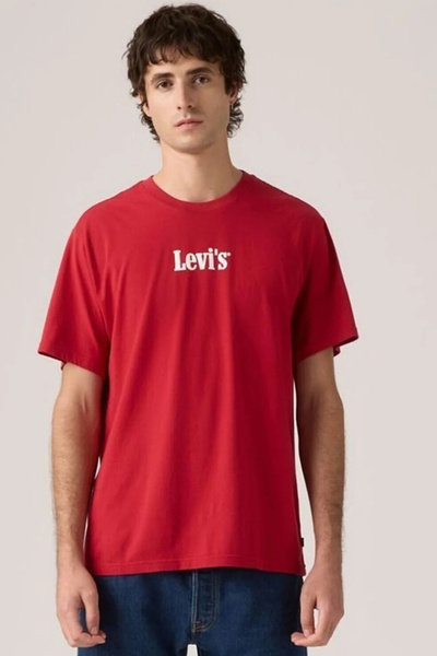 Levi's تي شيرت رجالي من القطن بنسبة 100% بقصة مريحة وياقة دائرية A2082