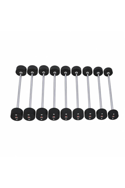 Champ Kit Professional Rubber Fixed Straight Barbell Set (10 - 50 kg) – 9 Wei...