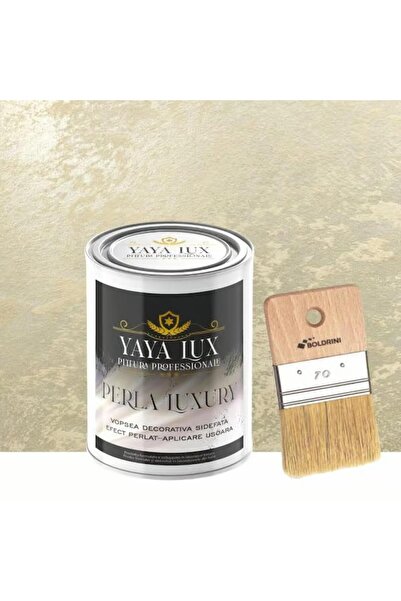 YaYa Color Vopsea Decorativă Perla Luxury Bej Șampanie 2,5L cu fulgi perlați ...
