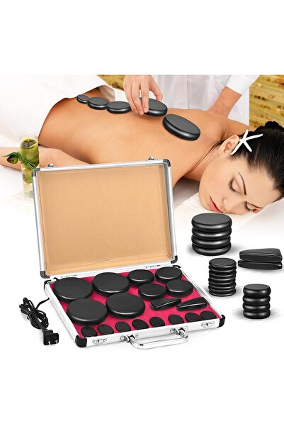 Diason Professional Hot Stone Massage Kit with Heater Box - 9Pcs Basalt Hot R...