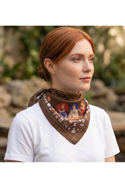 IŞIKTAŞ COLLECTİON Best Friend Pattern Bandana Scarf 50*50