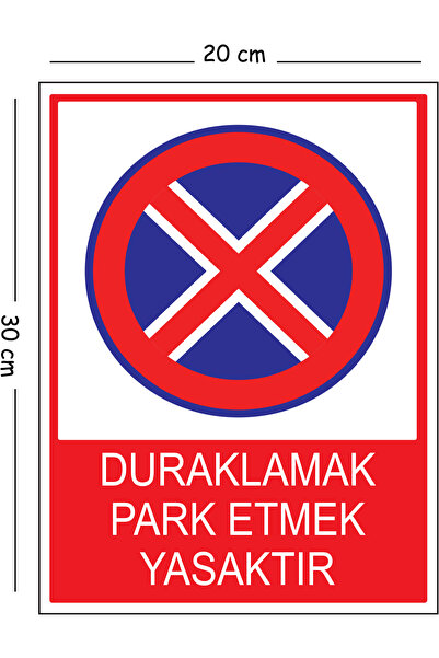 Mayeka Metal Stop Sign Parking Prohibited 20X30 cm A4 Warning Work Safety Sign