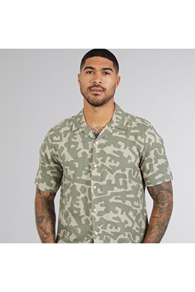 Only & Sons Cămașă bărbătească de vară cu mânecă scurtă, verde agave, stil re...