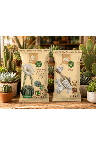 Dr Soil Set 1+1, Substrat Dr.Soil pentru Cactusi si Suculente 1L + Perlit hor...