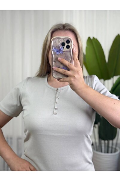 YNSGİYİM Yns - Women's Cotton Lu T-Shirt Rib Knit 100% Cotton T-Shirt Blouse ...