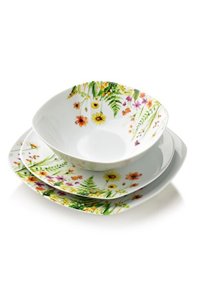 MONDEX Set de masă din porțelan AFFEKDESIGN de LEA GELB 16.5/19.5/22 cm Alb 1...