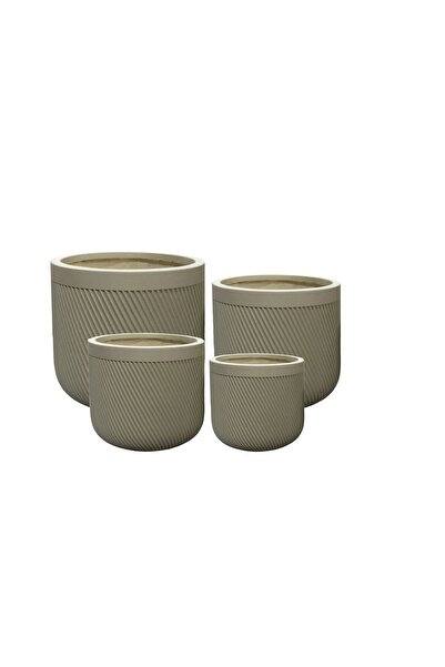 MONDEX Jardiniere din fibră de lut HEVRA Set de 4 44x44x42/36x36x35/30x30x30/...