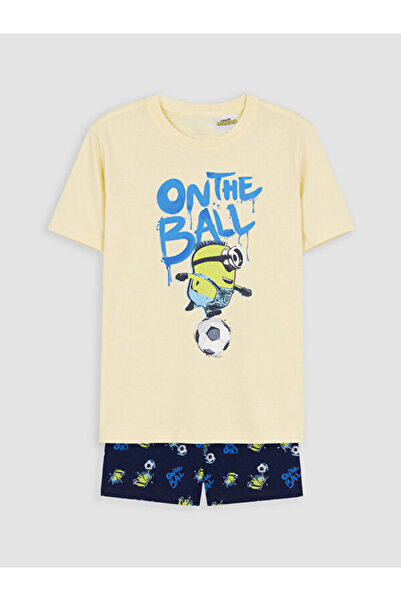 LC Waikiki Sparkling Choices Minions Printed Boys' Shorts Pajama Set from Shi...