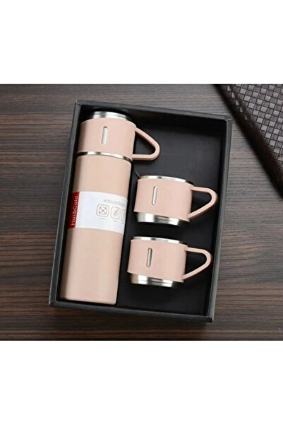Mutluanlar Hediyelik Stainless Steel 3-Cup Vacuum Thermos Set