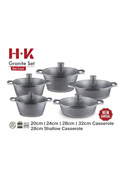 SAHABA 10 Die Piece Cast Granite Cookware Set | Non-Stick Scratch Resistant |...