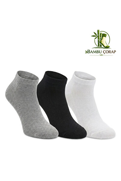 Slazenger JOYRIDE 3 lü Kadın Bambu Siyah / Gri Çorap