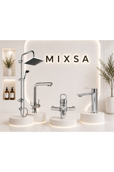 MİXSA Lüx Premium 4'lü Banyo Seti Duş Seti 3 Yollu Arıtma Bataryası Banyo Bat...