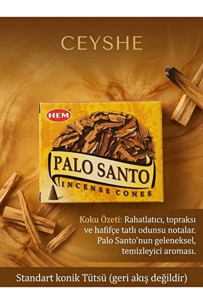 Hem Ceyshe Palo Santo Eril Enerji Koku Konik Tütsü Rahatlatıcı Kokular Medita...
