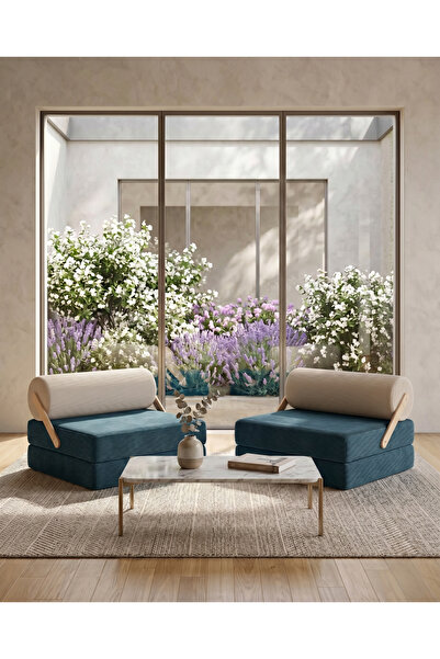 DECHOME 90x90 cm Modüler Sünger Koltuk | Yatak Olabilen, Hareketli Silindir S...