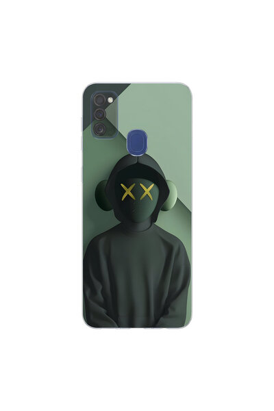 PPKin Samsung Galaxy M30S Compatible No Face 1 Design Transparent Case