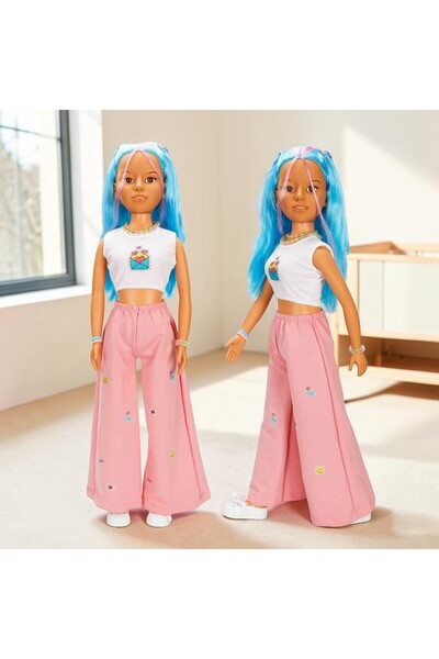 Sunman K Pop Clara Super Cool Bebek 80 cm Mavi Saçlı