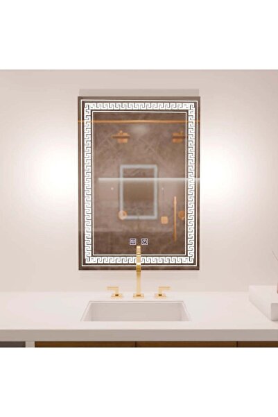 La Cucu Ορθογώνιος καθρέφτης LED, 60x80 εκ., Αφής, Ζωντανή απεικόνιση, Σύστημ...