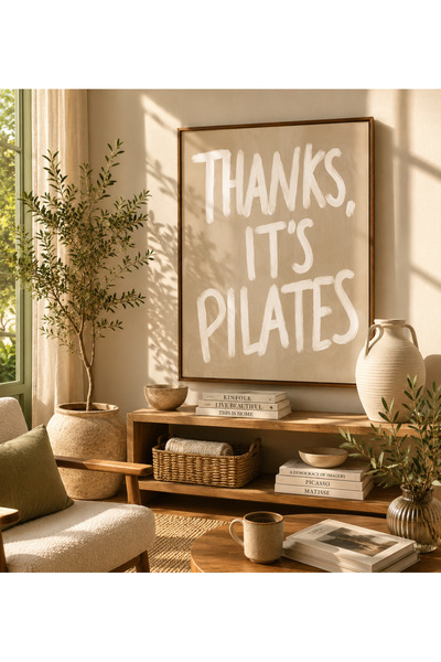 Boho wellness studio Thanks It’s Pilates Pilates Temalı Ahşap Çerçeveli Tablo