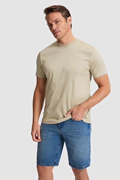 U.S. Polo Assn. Men's Light Khaki Regular Fit Crew Neck Basic T-Shirt 5032494...