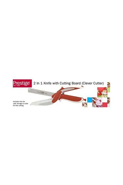 Prestige Clever Cutter With Cutting Board Red/Silver/White 16cm
