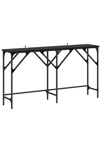 vidaxl Masă de consolă Stejar Negru 140 x 29 x 75 cm Lemn compozit