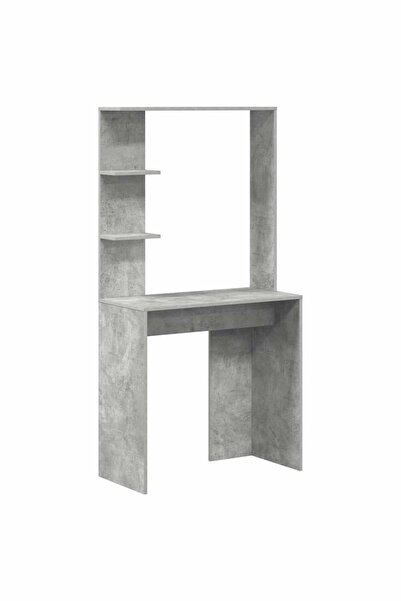 vidaxl Birou cu raft Gri din beton 78,5 x 37 x 154,5 cm Lemn compozit