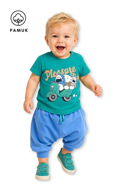 difa kids تي شيرت صيفي للأولاد الصغار بأكمام قصيرة مطبوع عليه دراجة نارية