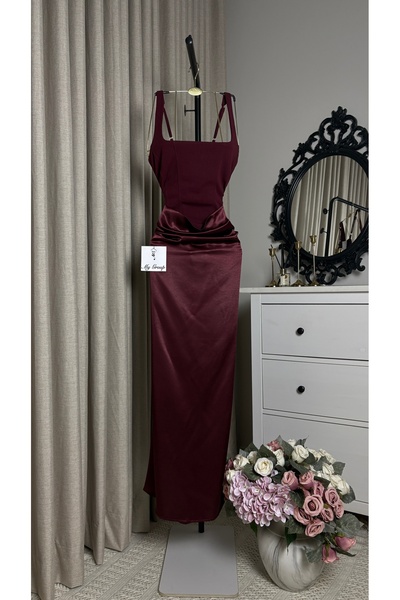 MYGROUP Elegant Maxi Evening Dress with Corset Waist and High-End Satin Detai...