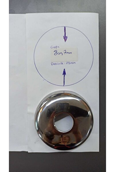 PERAMİCS Paslanmaz Çelik Geniş Musluk Aynası Derin Musluk Rozeti (87 mm x 23 mm)