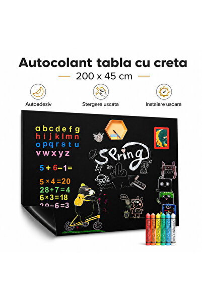 iTin Pereți cu autocolant de tablă, autoadeziv, cu șters la uscat, instalare ...