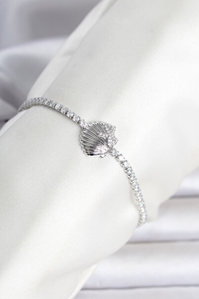 OGHAMAY Brass Silver Color Sea Shell Model Waterway Women's Bracelet