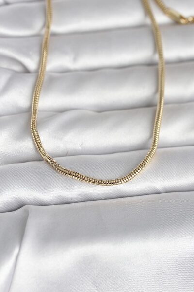 OGHAMAY CM 14K Gold Renk Yılan Zincir Model 60 cm Kadın Kolye