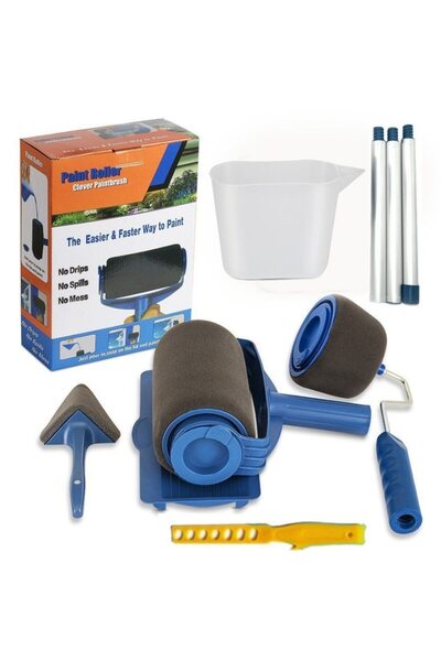 UTILIO ®   Set pentru vopsit și aplicat tencuială, Rolă de vopsit, Albastru