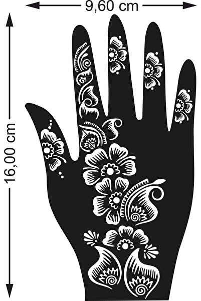hennadibace Kına Kalıbı (GEÇİCİ DÖVME ŞABLONU) Hint Kınası Henna Tattoo Stenc...