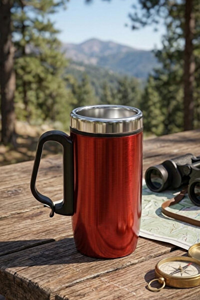 Decopat 240 Ml Kapaklı Kulplu Bardak Mug Kahve Çay Termos Bardak Mug
