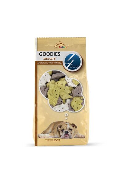 4dog Biscuiți pentru câini în formă de animale, cu vanilie, 300g